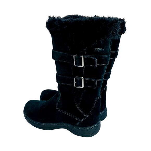 L.L. Bean Women's Black Faux Fur Winter Boots Size 7.5 - Picture 3 of 6